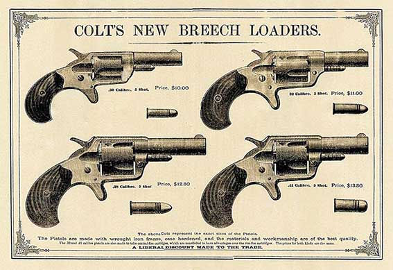Poster de promoção de pistolas do final do Sec. XIX