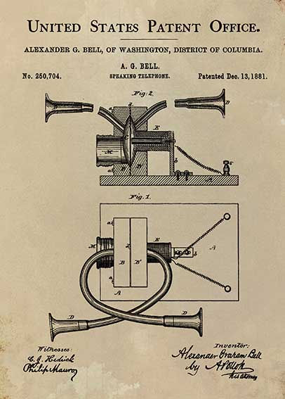 Telefone de Bell Patente datada de 1881