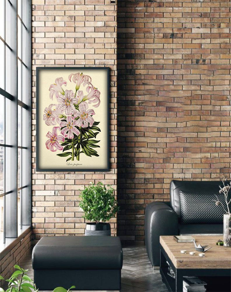 Miniatura: Pintura de Lírio datada de 1873 reprodução para decoração
