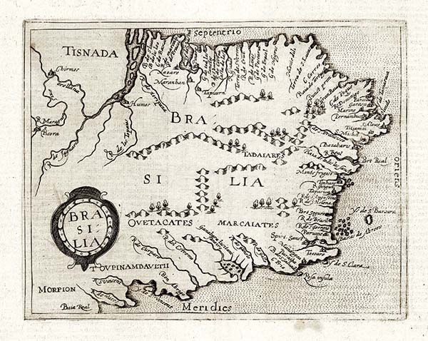Mapa alemão do Brasil datado de 1598