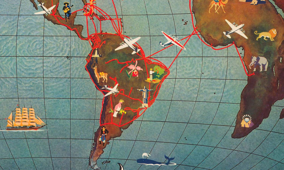 Miniatura: Poster de rotas dos famosos Clipers da Pan American de 1941