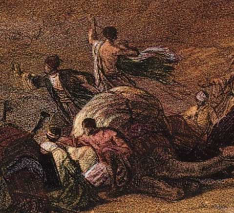 Miniatura: Esfinge e Piramides ao por do sol Pintura datada de 1846
