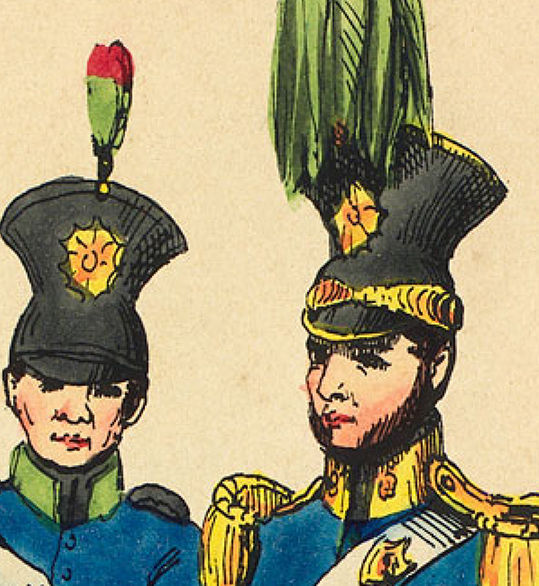 Miniatura: Guardas Nacionais no Rio de Janeiro Pintura datada de 1845