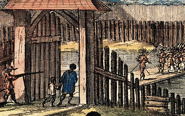 Miniatura: Recife, Forte Príncipe Guilherme, holandeses - gravura datada de 1671
