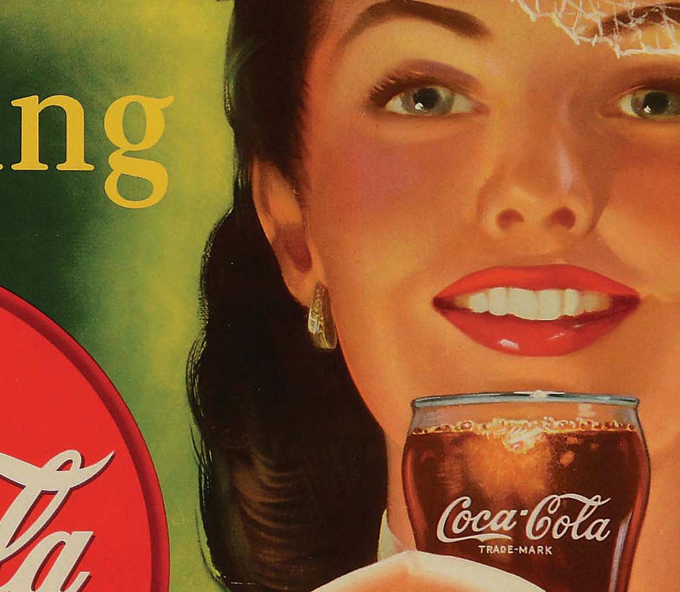Miniatura: Raro Poster de Publicidade da Coca Cola datado de 1945