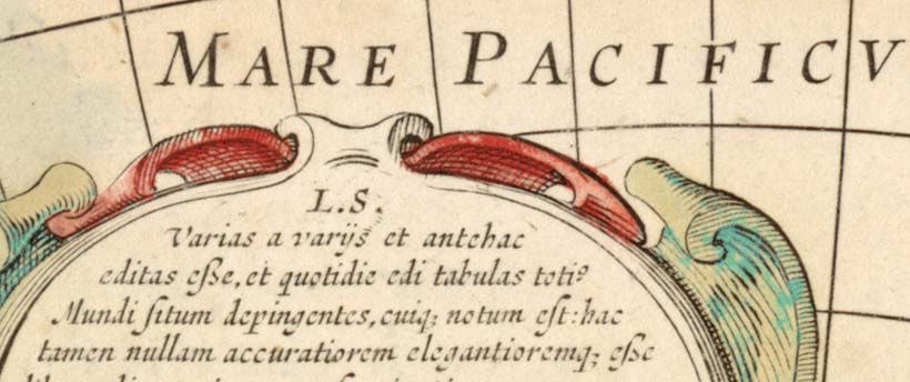 Miniatura: Mapa com  nova descrição do mundo datado de 1646