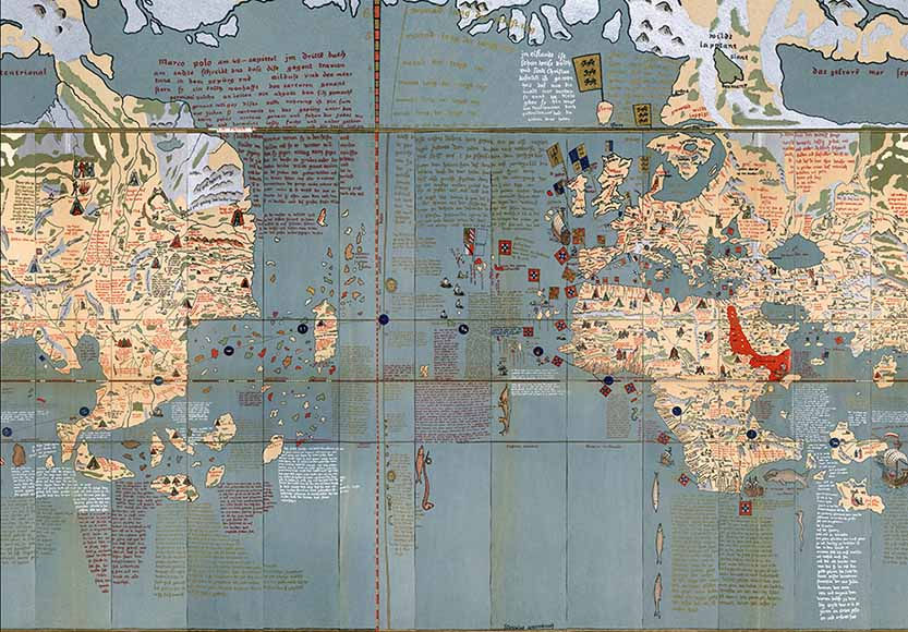 1492 grande mapa mundo sem continentes americanos