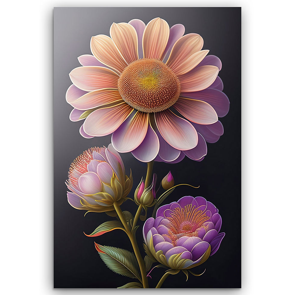 Belíssima imagem de flores criada digitalmente para decoração