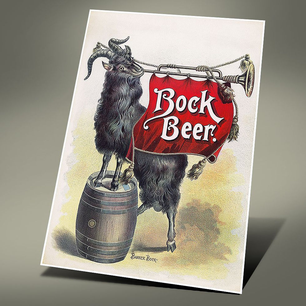 Cerveja, poster de promoção de cerveja Bock datado de 1894