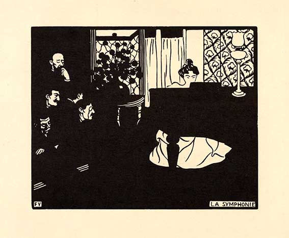 "A sinfonia" em Preto e Branco Ilustração datada de 1897