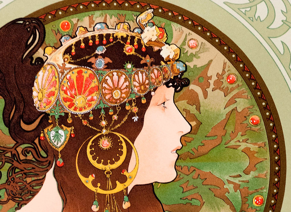 Miniatura: Morena - Ilustração Arte nova - esfinge bizantina 1897