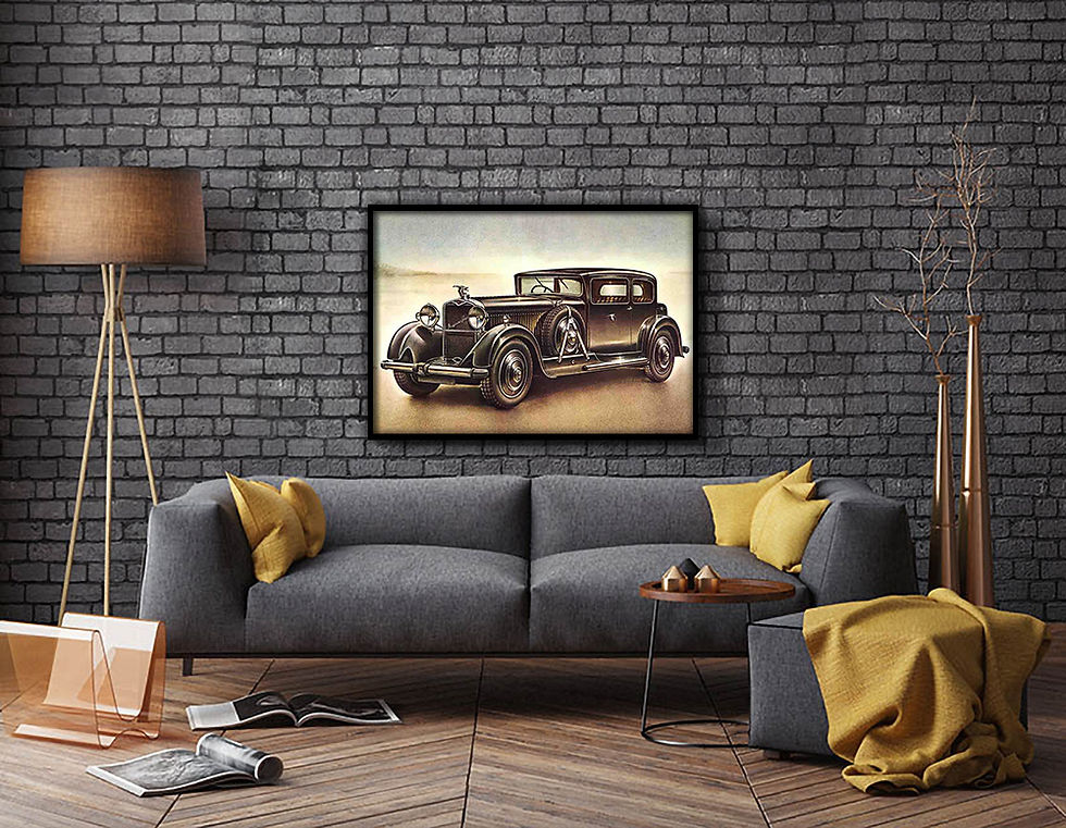 Miniatura: Hispano-Suiza de 1930 - reprodução de pintura para decoração