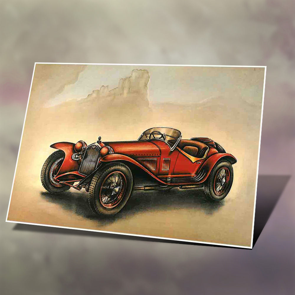 Alfa Romeo de 1932 - reprodução de pintura para decoração