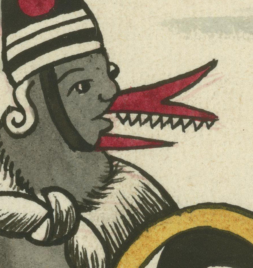 Miniatura: Pintura do deus da fertilidade azteca realizada por espanhol em 1585