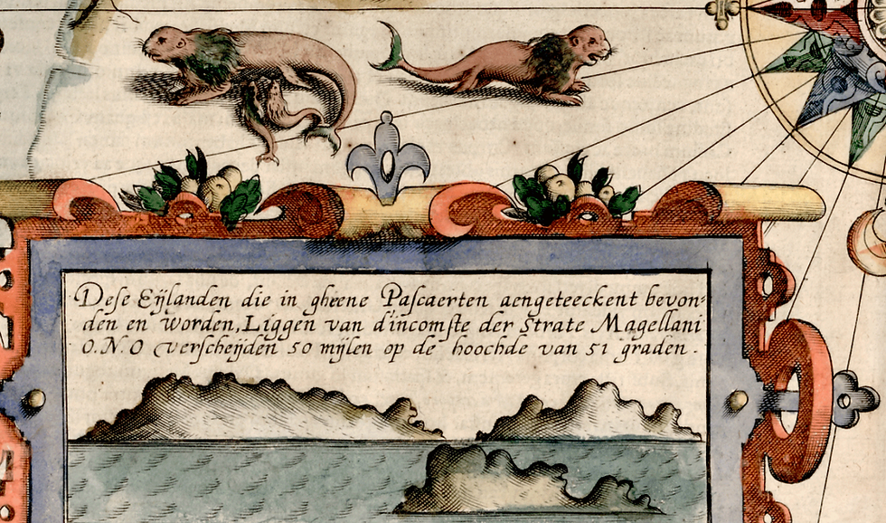 Miniatura: Mapa do Estreito de Magalhães datado de 1570