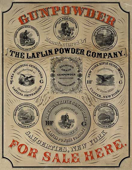 Fabricante de pólvora Poster datado de 1850