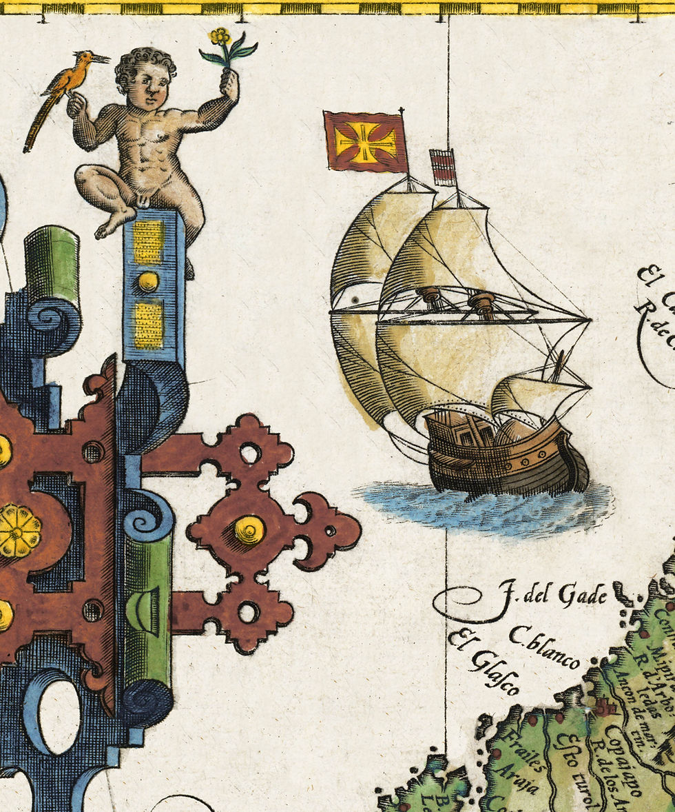 Miniatura: Mapa da América do Sul executado na Holanda datado de 1596