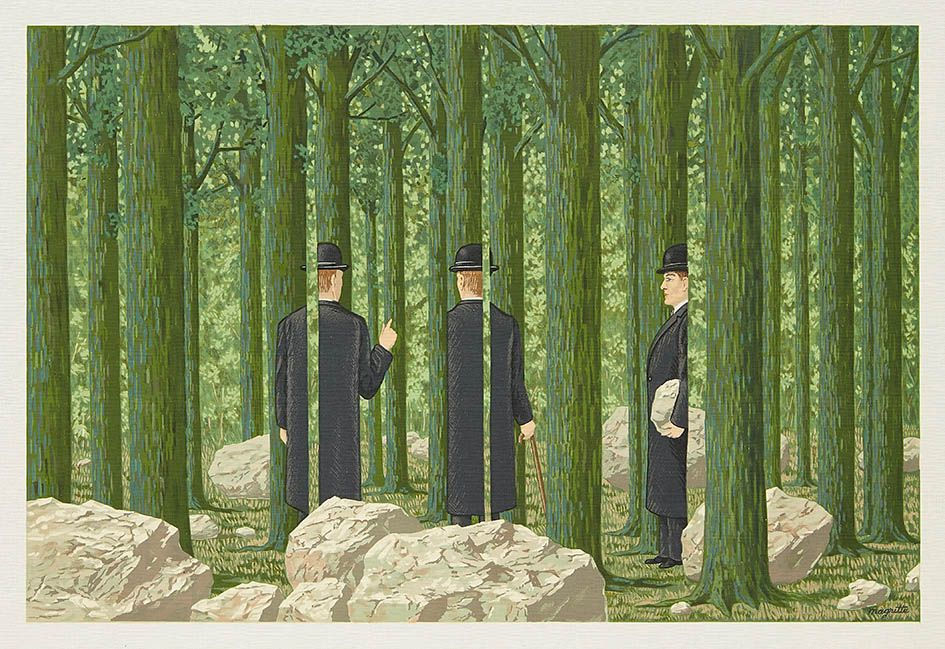 “As crianças encontradas” Poster de pintura surrealista de Magritte