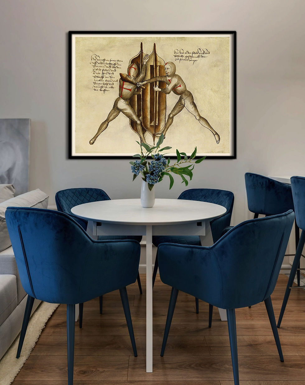 Miniatura: Imagem de Justa em torneio medieval - Pintura datada de 1647