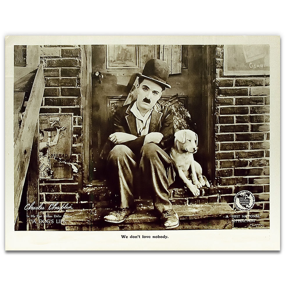 Charlie Chaplin 1918 Cartaz de promoção para o filme "Vida de cão"