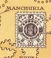 Miniatura: Mapa mundo com os selos de correio do mundo - ano de 1947
