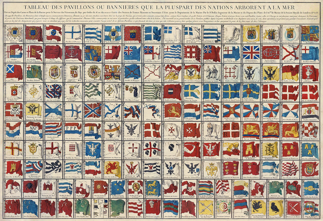 Pavilhões e Bandeiras de navios do ano de 1756