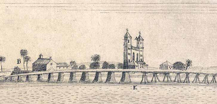 Miniatura: Vista da cidade de Maurícia, capital de Pernambuco em 1698
