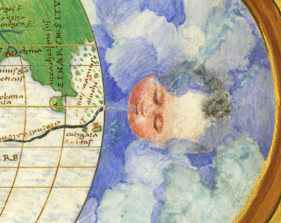 Miniatura: Mapa mundo mandado fazer pelo Rei Carlos I de Espanha para seu filho em 1543