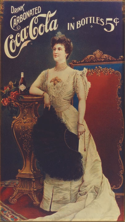 Muito Raro Poster de Publicidade da Coca Cola datado de 1909