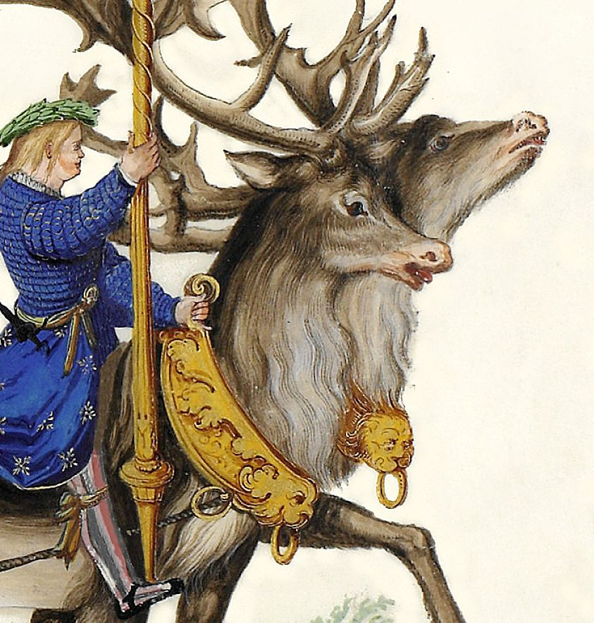 Miniatura: Carnaval medieval em honra de Maximiliano I pintura datada de 1515