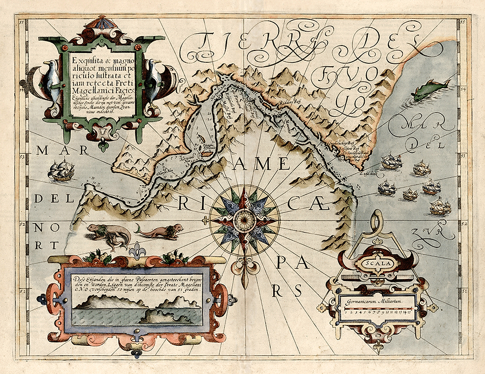 Mapa do Estreito de Magalhães datado de 1570