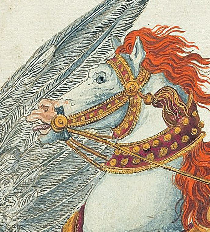 Miniatura: Carro alegórico com o sol em cortejo (carnaval) de nuremberg pintura de 1561