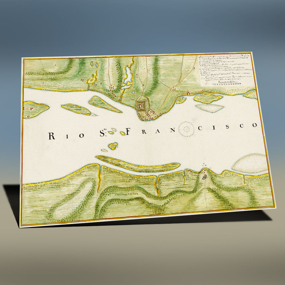 Alagoas, Rio São Francisco, Forte Maurício mapa de 1647