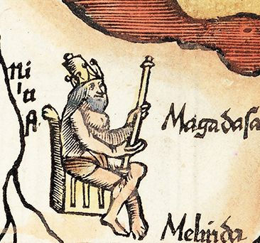 Miniatura: Um dos primeiros mapas a apresentar territórios a ocidente datado de 1522