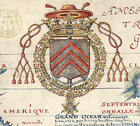 Miniatura: Raro mapa do mundo pertencente ao Cardeal de Richelieu datado de 1634