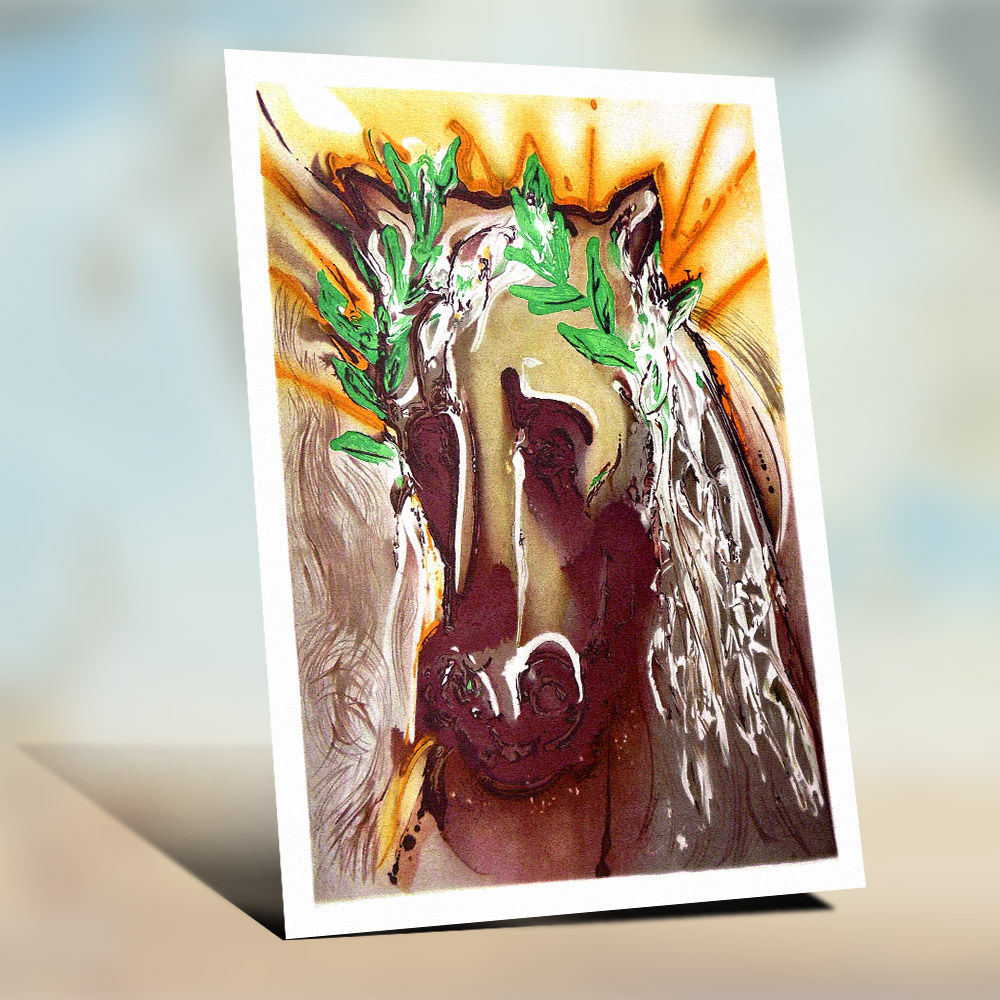 Belíssima e rara pintura de Dali ”Cavalo Primavera”, para decoração