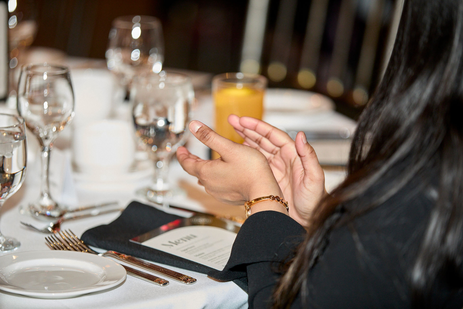 Attendees clapping at Sobeys and Safeway Quarter Century Club, Gasoline Alley, Heritage Park, Calgary. By Jeff B Photography.