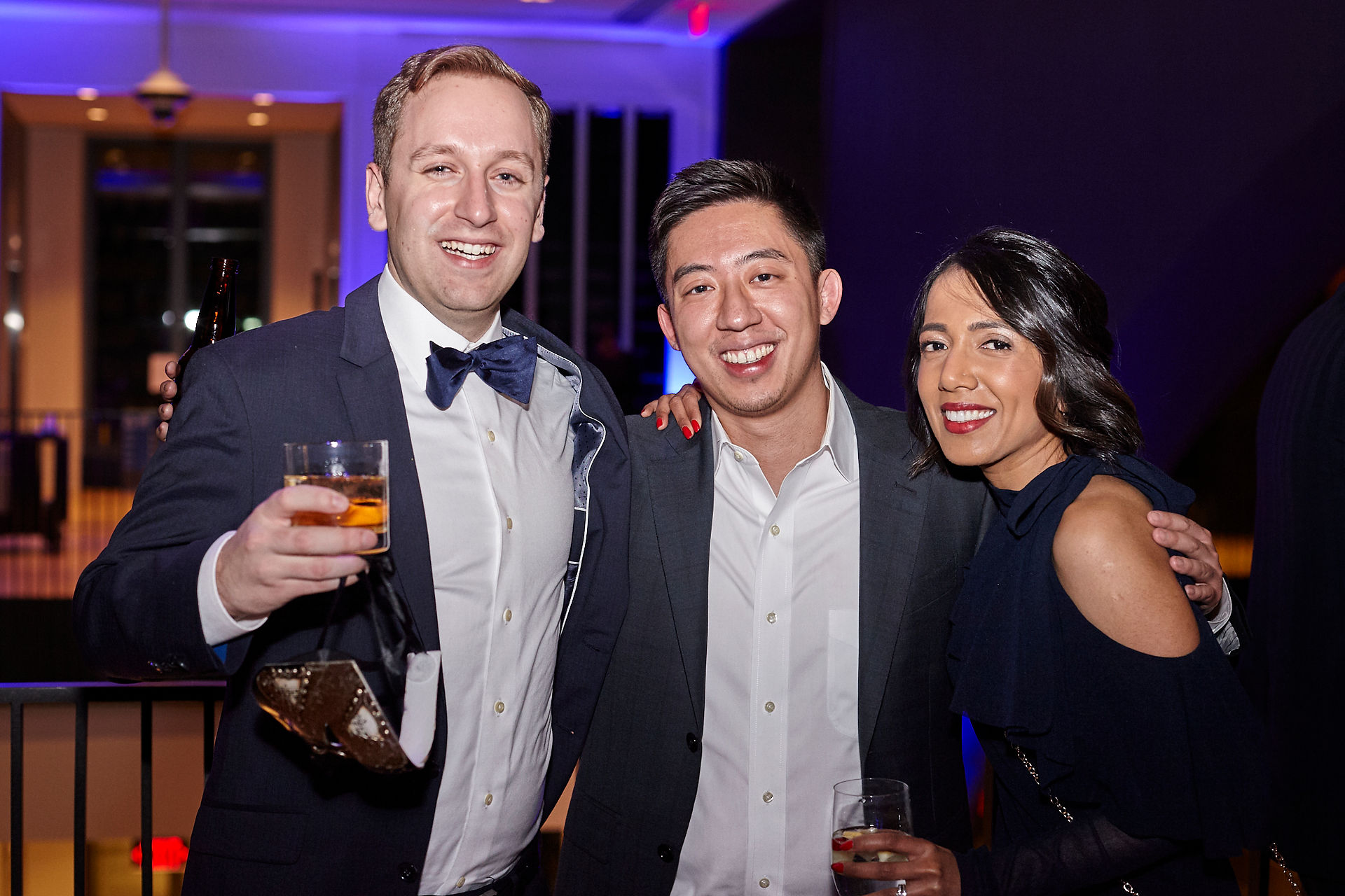 Mock-gambling at casino-themed corporate holiday party.