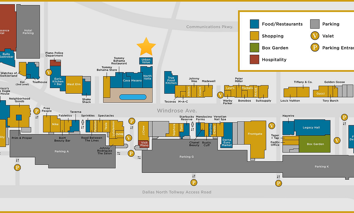 Legacy West Plano Map