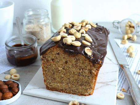 Cake aux noisettes & ganache chocolat