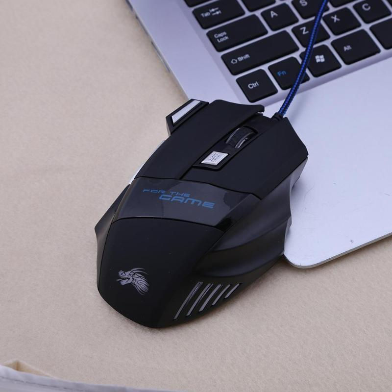 Miniatura: Wired Gaming Mouse 5500DPI 7-Color LED Backlight Optical Mouse Gamer USB 7 Butto