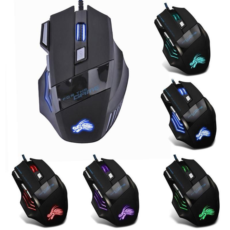 Miniatura: Wired Gaming Mouse 5500DPI 7-Color LED Backlight Optical Mouse Gamer USB 7 Butto