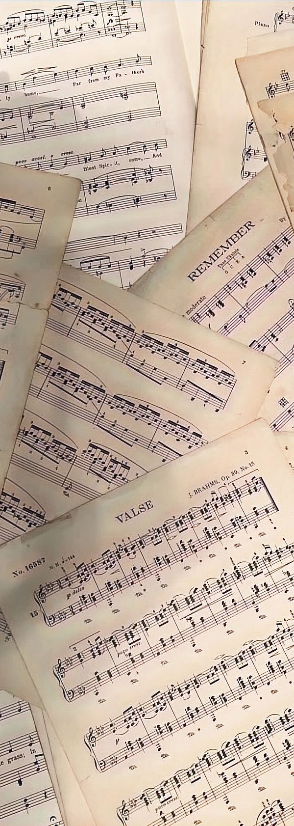 50 Pieces Large Antique Sheets of Music