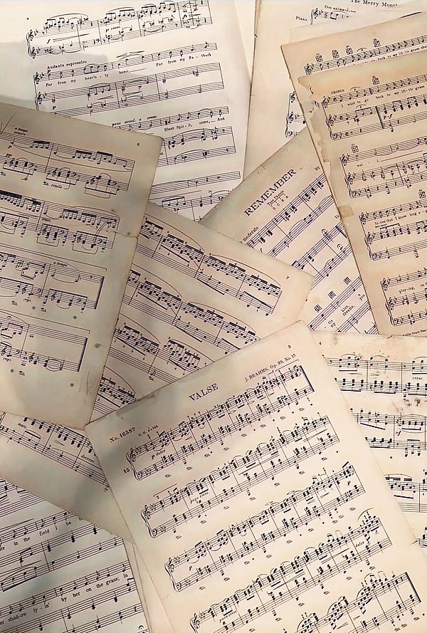 50 Pieces Large Antique Sheets of Music