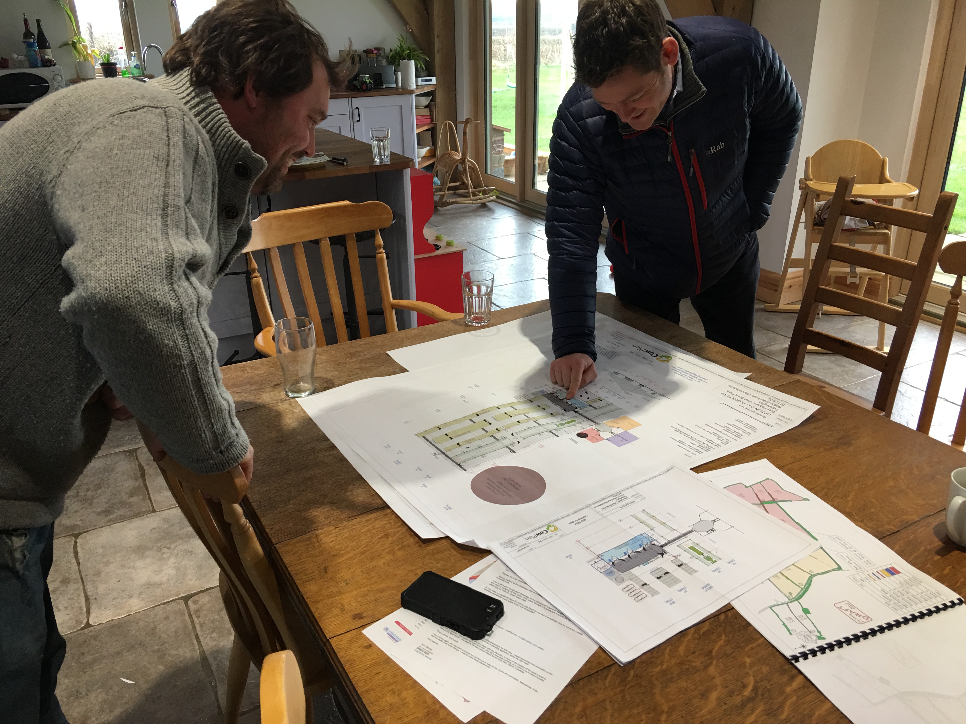 Reviewing plans with customer