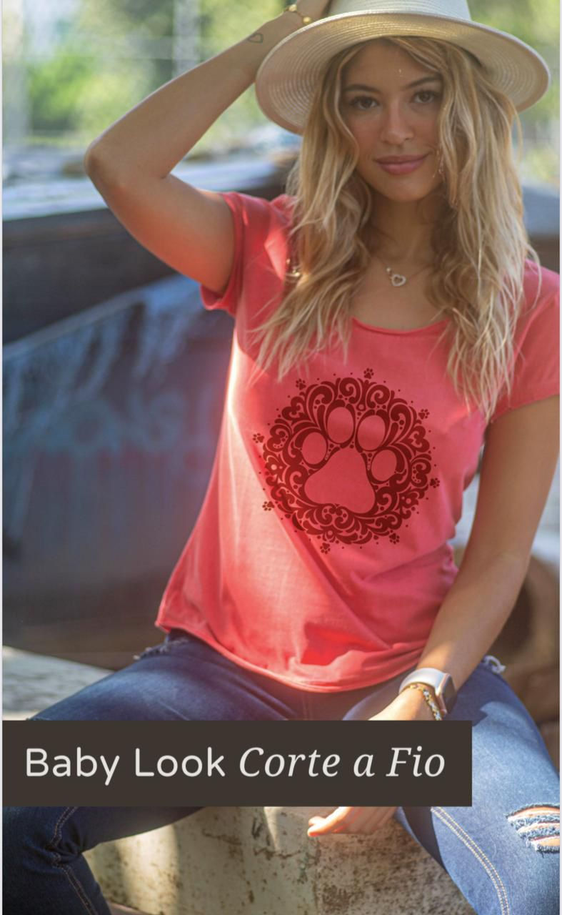 Camiseta Pawear Patinhas Laranja M