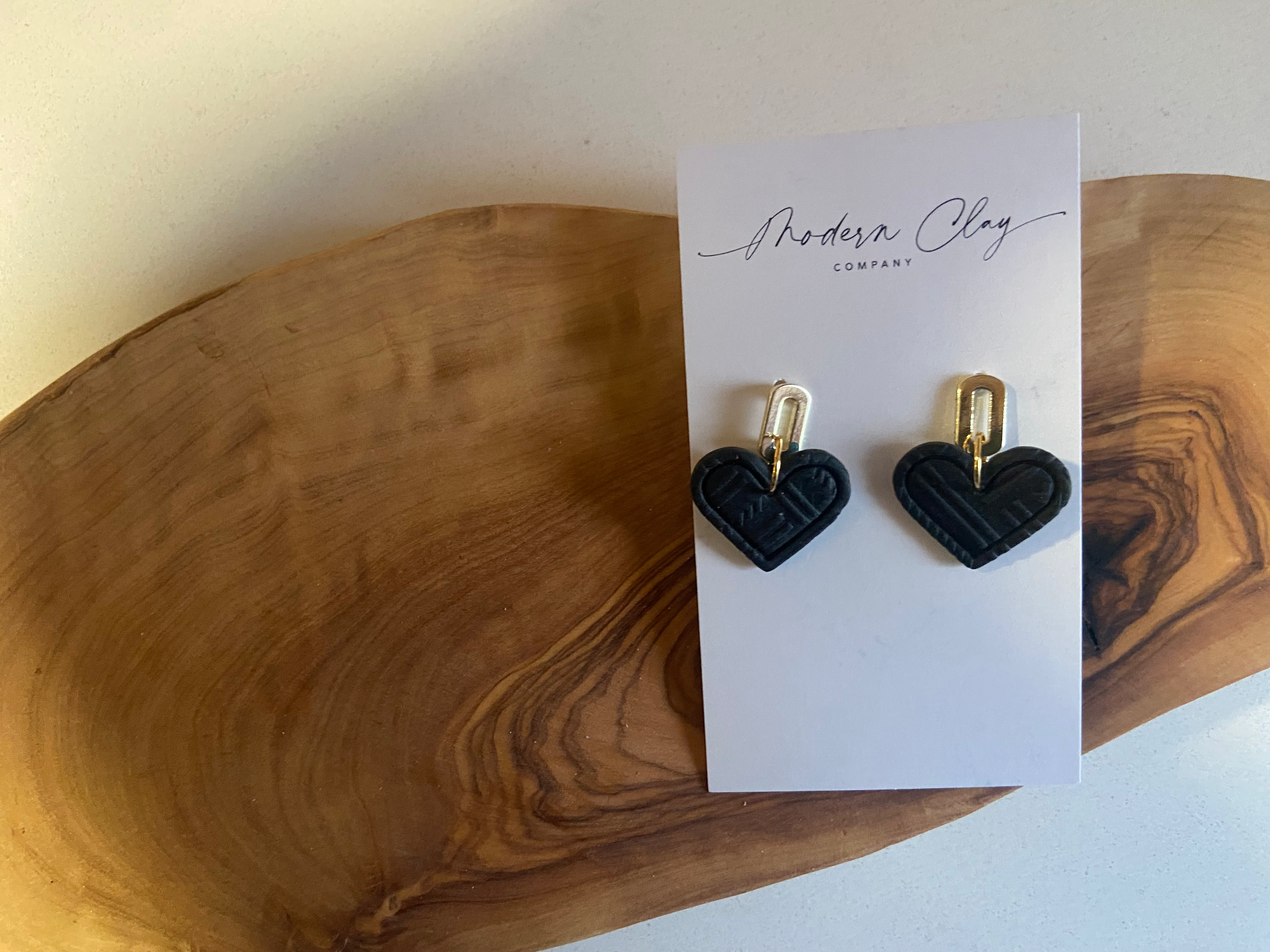 Black Black Heart Stud