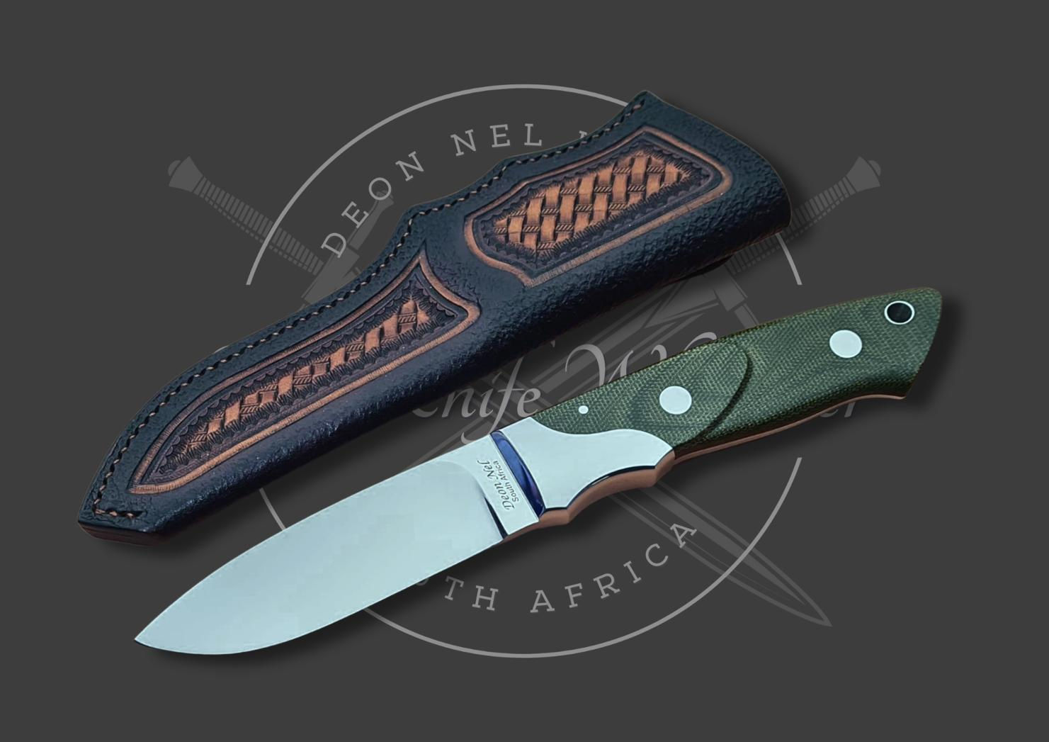 4" S-Bolster - Green Canvas Micarta