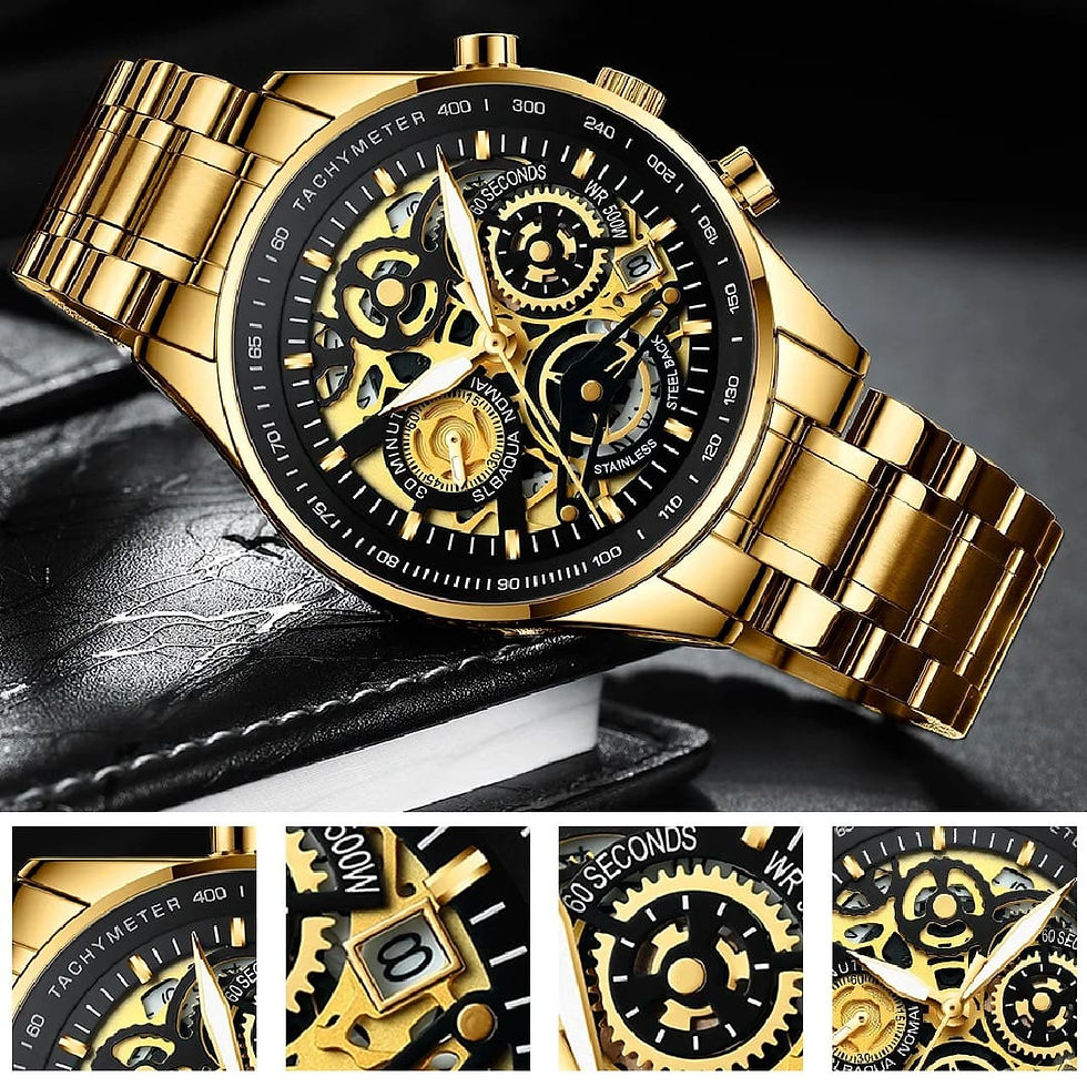 Miniatura: Relógio Masculino Premium de Aço Inoxidável com Cronógrafos - Del Rey N2385
