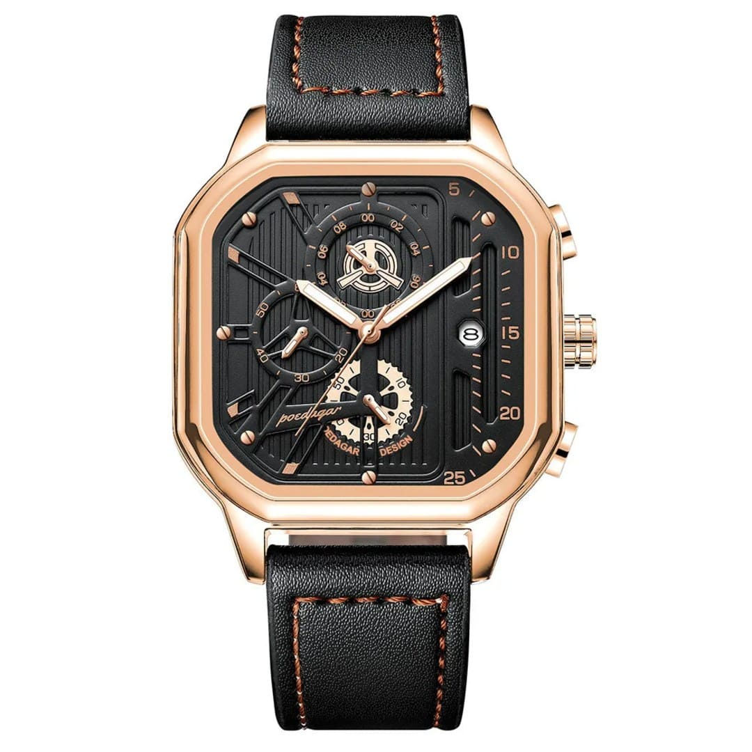Relógio Masculino Premium com Pulseira de Couro e Cronógrafos - Del Rey P628